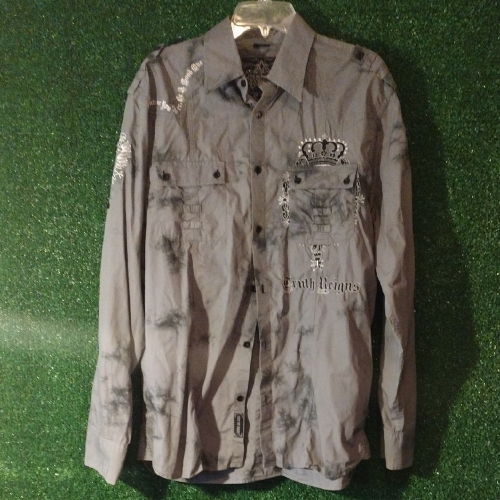 Roar Gray Graphic Shirt Jacket